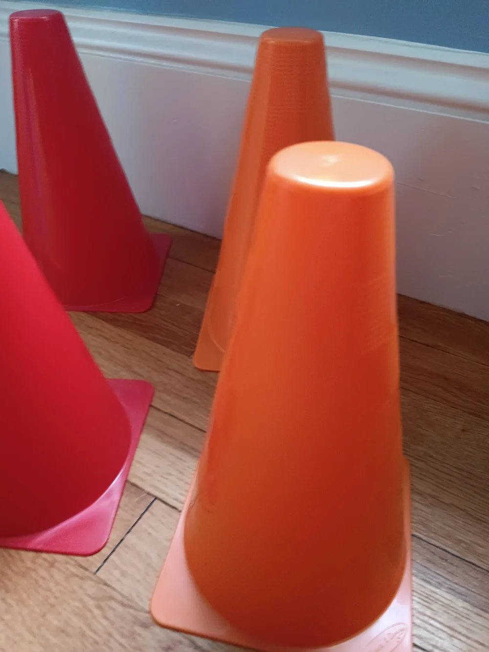 Melissa & Doug Bright Plastic Activity Cones - Blue, Yellow, Red, Orange